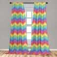 thumbnail image 5 of Ambesonne Rainbow Curtains, Colorful Vivid Chevron, Pair of 28"x95", Multicolor, 5 of 5