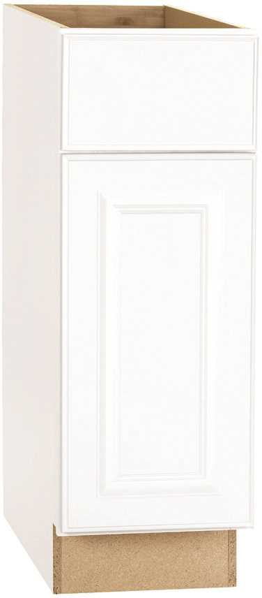 Hampton Bay 25 inch W 4-Door Tall Cabinet in White Durable Solid Wood Storage 