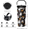 thumbnail image 2 of 30 oz Halloween Boo Flip Tumbler Insulated Stainless Tumbler,Halloween Goth Ghost Travel Coffee Cup Water Botter, Witch Goth Decor Halloween Gifts For Women, 2 of 6