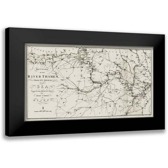 Stadler, Joseph 14x10 Black Modern Framed Museum Art Print Titled - River Thames I