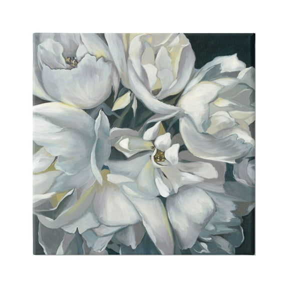 Stupell Industries White Flower Arrangement Botanical & Floral Painting Gallery Wrapped Canvas Print Wall Art, 17 x 17