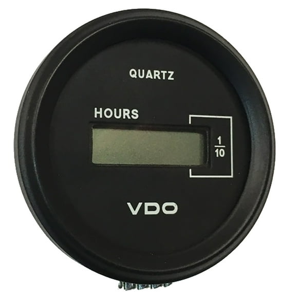 Contador de horas LCD VDO Cockpit Marine de 52 mm (2-1/16") - Esfera negra/bisel cromado