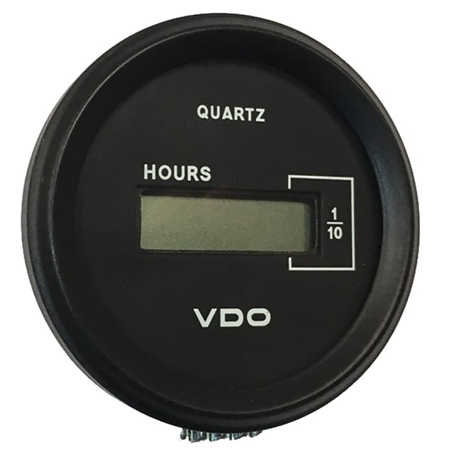 Contador de horas LCD VDO Cockpit Marine de 52 mm (2-1/16") - Esfera negra/bisel cromado