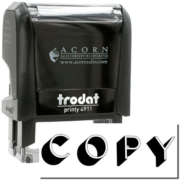 Self-Inking Shadow Copy Stamp, Trodat Printy 4911, Press and Print Stamping, Impression Size 5/8" x 1-1/2", Up to 10,000 Impressions - Black Ink