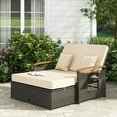 thumbnail image 5 of GVN Outdoor Sectional Cushioned Sofa Bed,Outdoor Wicker Daybed with Folding Panels and Storage Ottoman-Beige, 5 of 9