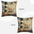 thumbnail image 3 of Fotbe Vintage Nautical Lighthouse Pattern Velvet Decorative Throw Pillow Covers with Elegant Piping, Soft Plush Cushion Cover for Sofa, Bed, Car, Office-20"x20", 3 of 8