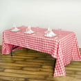 thumbnail image 6 of Efavormart Perfect Picnic Inspired Red/White Checkered 60x126" Polyester Tablecloths For Party Event Decor, 6 of 9