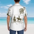 thumbnail image 4 of Balery Cowboys Riding A Horse Near A Tree Camisas hawaianas de manga corta para hombre, camisas playeras de corte holgado, camisas de vacaciones con botones,XX-Large, 4 of 7