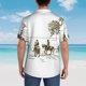 thumbnail image 4 of Balery Cowboys Riding A Horse Near A Tree Camisas hawaianas de manga corta para hombre, camisas playeras de corte holgado, camisas de vacaciones con botones,Large, 4 of 7