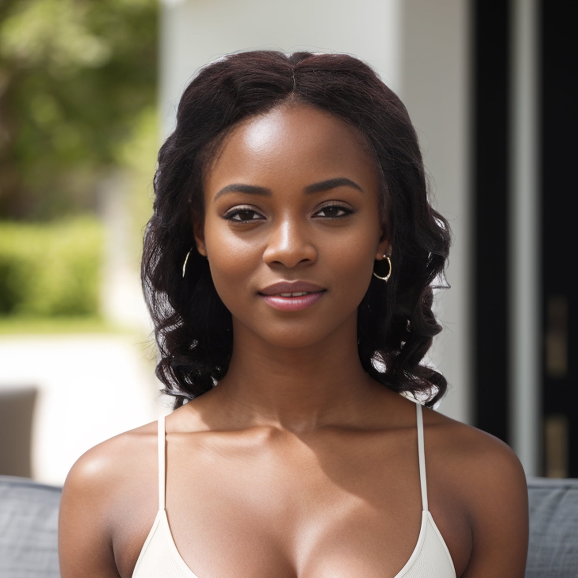 Unique Bargains  1 Pc Wave Curly Long Hair Hair Wig Real Human Hair 14in 13x4in 180 Human Wig Black for Women