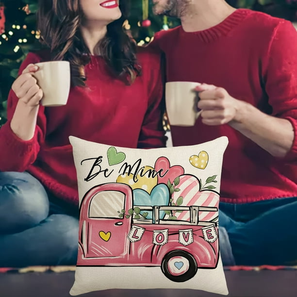 Decoraciones para San Valentín, adornos para San Valentín, regalos para San Valentín, almohadas para novias, cojines, juegos de almohadas con impresión para el hogar, cojines para sofá y cama, fundas