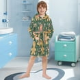 thumbnail image 5 of FORMRS Niños Bathrobe Unisex Hooded Robe Soft Plush Pajamas Sleepwear, Size 4-6T, Beige Christmas Gingerbread, 5 of 7