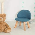 thumbnail image 5 of Oumilen Upholstered Kids Indoor Accent Chair with Wooden Legs, Blue Linen, 5 of 6