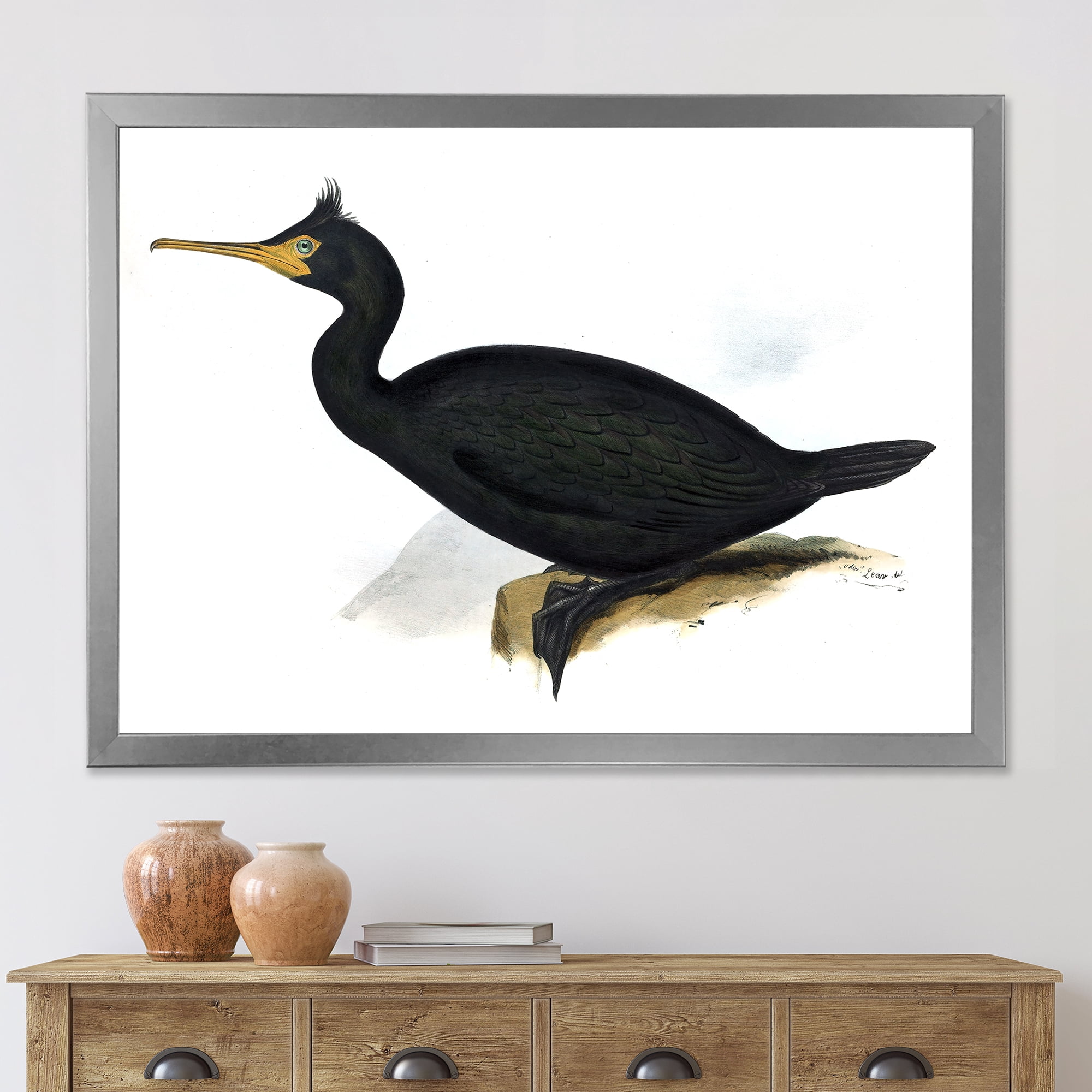 Designart 'Ancient Bird Life IV' Traditional Framed Art Print
