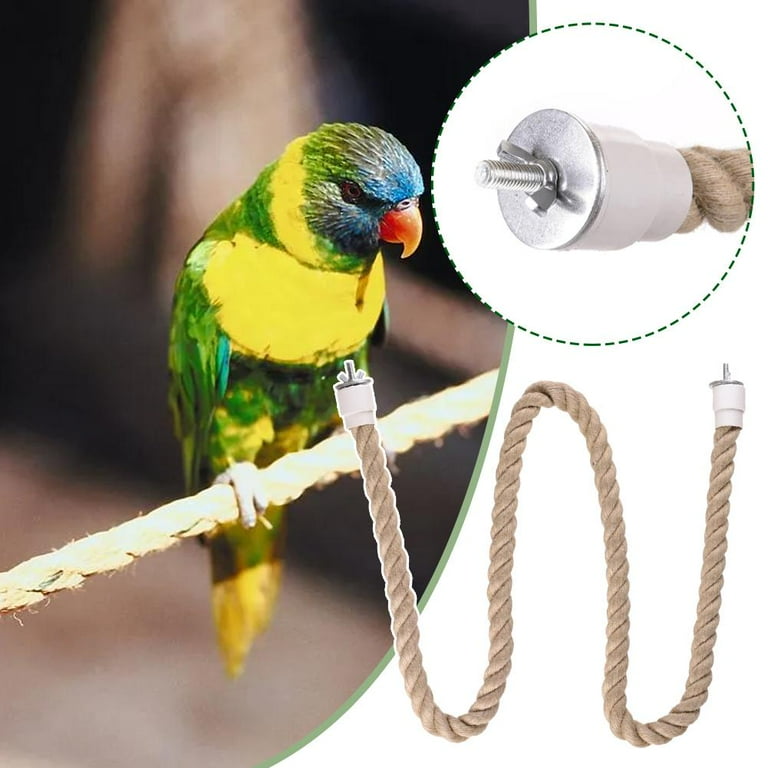 PFDDRW Bird Cage Access Parrot rope perches Bird Cage Toy 4 Size rope For parrot brown Walmart