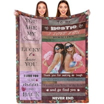 Custom Blanket with Photos-Customized Picture Blanket Flannel Throw Soft Blanket, Customised Blanket with Photos for Best friend, Personalised Picture Birthday Gift