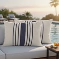 thumbnail image 5 of Outdoor Waterproof Pillow Covers Modern Navy Blue White Stripe Decorative Throw Pillow Protectors,Pillowcase Cushion Cases for Patio Sofa Garden Couch,20x12in,Pack of 2, 5 of 14