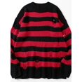 thumbnail image 2 of Suéteres de rayas Punk Unisex para mujer, Jersey suelto de gran tamaño con agujeros, ropa de calle Harajuku, Invierno, 2 of 3