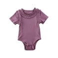 thumbnail image 3 of Breathable Children Clothes Newborn Infant Solid Color Lace Decoration Romper Short Sleeve Jumpsuit Summer Lovely Baby Girls Boys Romper, 3 of 6