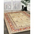 thumbnail image 2 of Ahgly Company Indoor Round Traditional Brown Gold Persian Area Rugs, 3' Round, 2 of 6