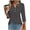 A175 Gray, variant on Pullover for Women Split V Neck Three Quarter Sleeve Casual Button Decor Pleated Front Loose Fit Solid Color Work Office Formal Professional Flowy Chiffon Feel Tops