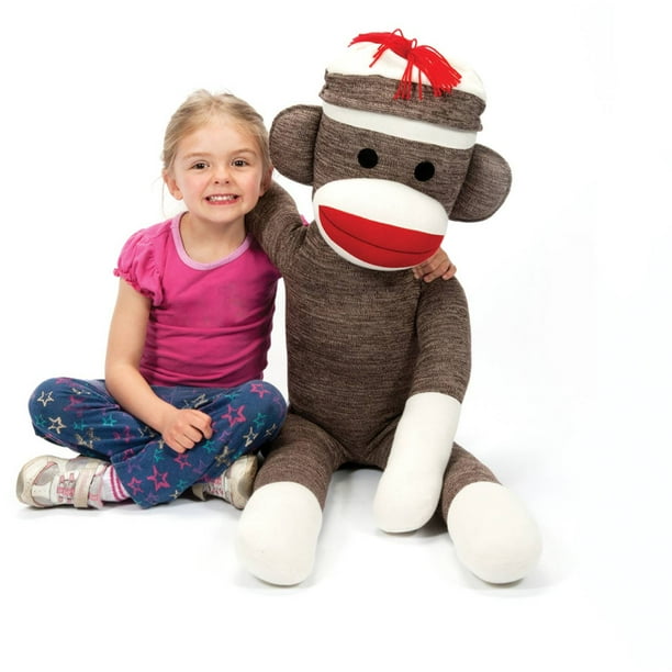 Schylling Jumbo Sock Monkey Stuffed Animal