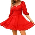 thumbnail image 2 of Jumpingount Vestido de verano sin espalda con hombros descubiertos para mujer, vestidos informales para fiesta y niña, ropa de calle, ropa de Type3 NO3, 2 of 5