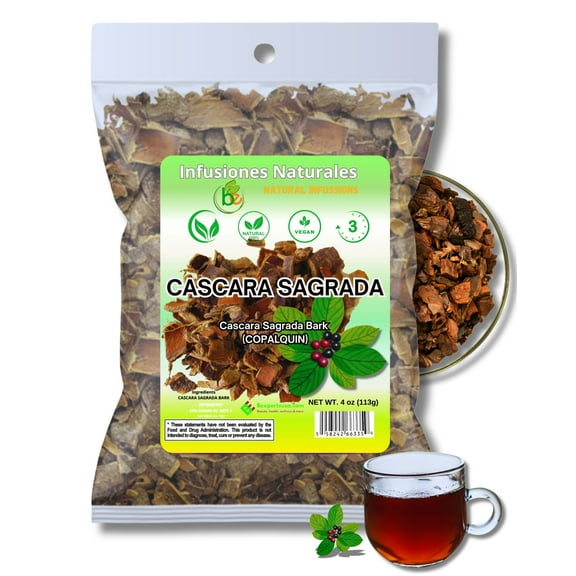 Cáscara Sagrada Loose Tea – 4 oz (113g) Wildcrafted Bark – Rhamnus purshiana | 100% Natural Herbal Tea – Non-GMO, Gluten-Free, Vegan – by Bexpertsusa