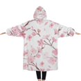 thumbnail image 2 of Oversized Wearable Blanket Hoodie,Pioneer Flower Floral Print Pattern Sherpa Blanket Hoodie with Super Pockets,Super Warm Fuzzy Pullover for Women & Men, 2 of 6