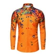 thumbnail image 1 of Qertyioot Mode Décontractée pour Hommes Manches Note Musicale Chemise Blouse, 1 of 6