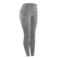 thumbnail image 4 of Razzly High Waisted Leggings For Women Plus Size Trouser Style Yoga Pants Full Length Soft Workout Leggings With Pockets 80s Workout Clothes Womens Work Outfits Summer Leggings for Women(Grey,M), 4 of 9