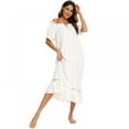 thumbnail image 3 of Women's Casual Pajamas Home Wear,Soft Bamboo Nightgowns for Women Sleep Shirts Lightweight Short Sleeve Lounge Dress Sleepwear, 3 of 6