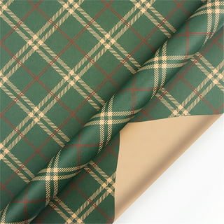 Sage Plaid Pine Holiday Double Sided Birthday Christmas Gift Wrap Wrapping  Paper-16ft