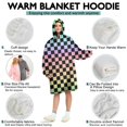 thumbnail image 5 of Gradient Color Checkered Pattern Wearable Oversized Blanket,Wearable Blanket Hoodie for Adults,Cozy Hooded Blankets with Super Pockets,Super Warm Fuzzy Pullover for Women & Men, 5 of 6