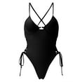 thumbnail image 1 of Aayomet One Piece Swimsuit Athletic Training Tummy Control Swimwear,Black S, 1 of 4