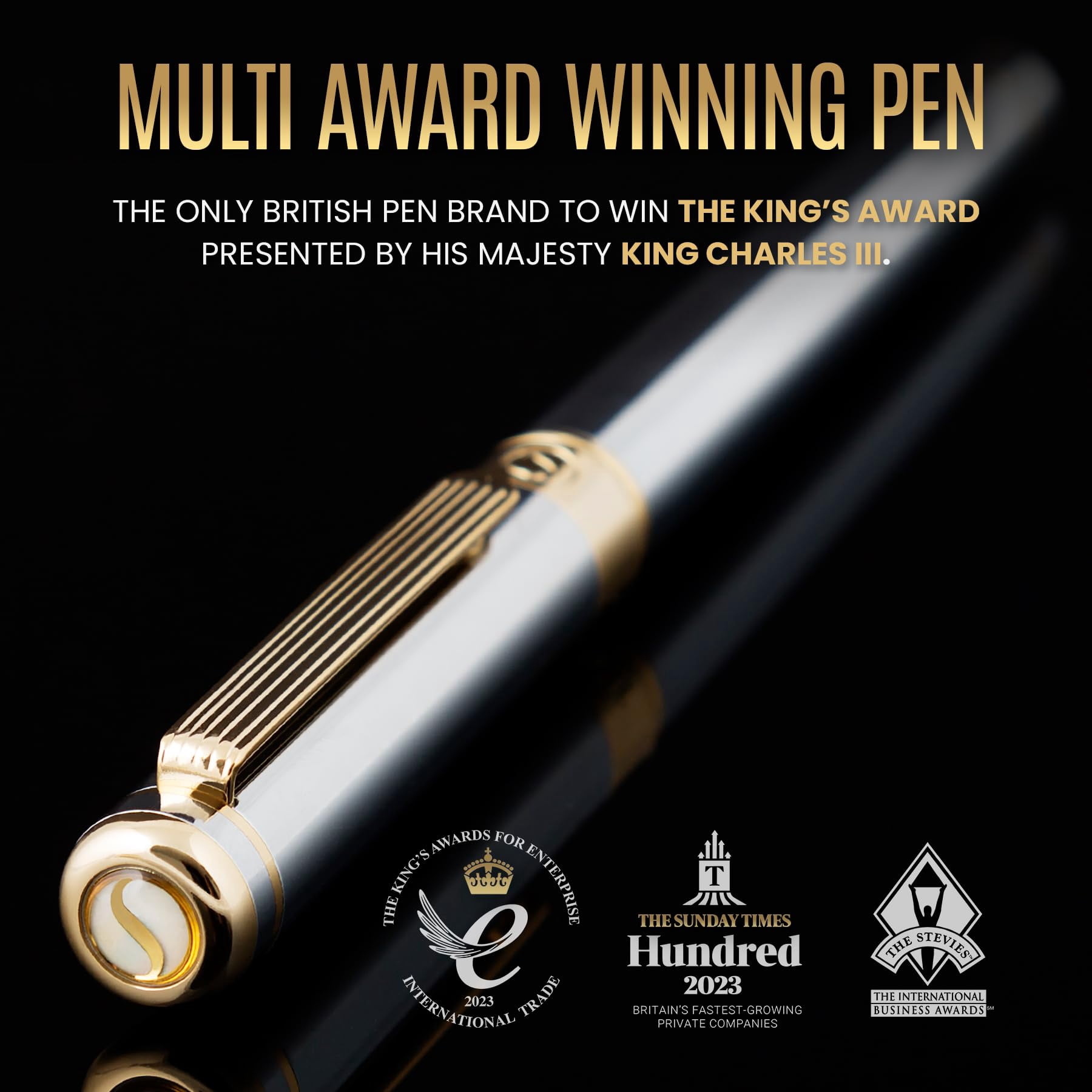 Chrome Rollerball Pen - Stunning Luxury  Real Schmidt Ink Refill Roller Ball Gift Set For Men & Women Professional Executive Office Fancy Pens