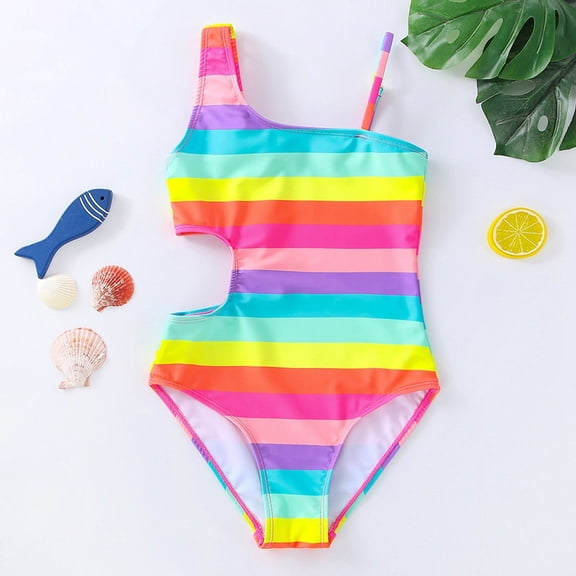 ibiyuan Toddler Baby Girl Swimsuit Ruffle Bow Strap Ruffle Ruched 3t Bathing Suit Girl Soft Cutout Girls Swimsuit Upf 50 Girl's Swimwear