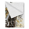 thumbnail image 2 of Tattoo Soft Flannel Fleece Blanket, American Eagle Wings Wide Open Top of Skull Carrying Brick Wall with Eye Print, Cozy Plush for Indoor and Outdoor Use, 50" x 70", Brown and White, by Ambesonne, 2 of 5