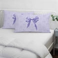 thumbnail image 4 of Purple Bow Throw Pillow Covers, Cute Bowknot Simple Pure Color Soft Breathable Pillow Cases with Invisible Zipper for Sleeping, Small Pillowcases for Couch Bed Sofa Chair 16x24 Inches, 4 of 9