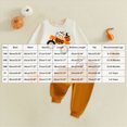thumbnail image 3 of zuwimk Baby Halloween Clothes Outfits Toddler Boy Cute Pumpkin Crew Neck Long Sleeve Sweatshirt Tops Pants Set(18-24 Months,White), 3 of 4