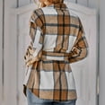 thumbnail image 4 of clear 50% off Usmixi Womens Winter Plaid Jacket Flannel Coat for Women Button Down Lapel Classic Shacket Long Sleeve Ladies Pocket Lightweight Wool Shirt Outwear with Belt Plaid Jacket, 4 of 7