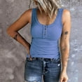 thumbnail image 2 of Women Sleeveless Top Casual Round Knit Shirt Vest Neck Solid Splice Tanks Button Vest 2 Piece Swimsuit for Women, 2 of 5