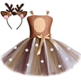 thumbnail image 2 of Disfraz de ciervo para niñas, disfraz de Halloween, Navidad, tutú, reno, alce, disfraz de fantasía, ropa de fiesta de cumpleaños para niñas de 1 a 12 años, 2 of 5