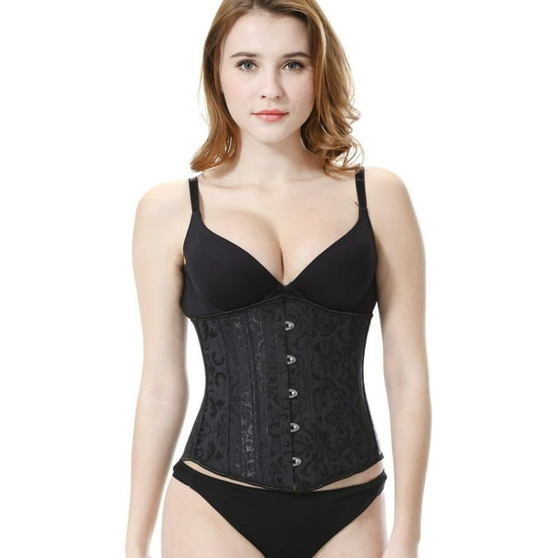 Women's Gothic Corset Bare Breast Slimming Lingerie with Ribbon Lace(L)