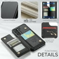 thumbnail image 5 of Dteck for Samsung Galaxy S23 Plus Case with Card Holder, Magnetic Durable Leather Wallet Case for Women Men with RFID Blocking Kickstand Shockproof Cover for Galaxy S23+,Black, 5 of 10