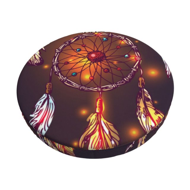 Balery Beautiful Dreamcatcher1 Fundas de asiento para taburete de bar redondo de tela de terciopelo ajustables que protegen de arañazos y manchas para sillas de 14 a 17 pulgadas.-13 inch