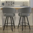 thumbnail image 2 of Amisco Corey 30 In. Swivel Bar Stool - Grey Polyester / Black Metal, 2 of 4