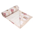 thumbnail image 2 of Vintage Hand Block Print Kantha Quilt Throw 100% Cotton Blanket Bedspread White Colour Single Size, 2 of 4