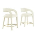 thumbnail image 6 of Modway Pinnacle Performance Velvet Counter Stool Set of Two in Ivory Gold, 6 of 9