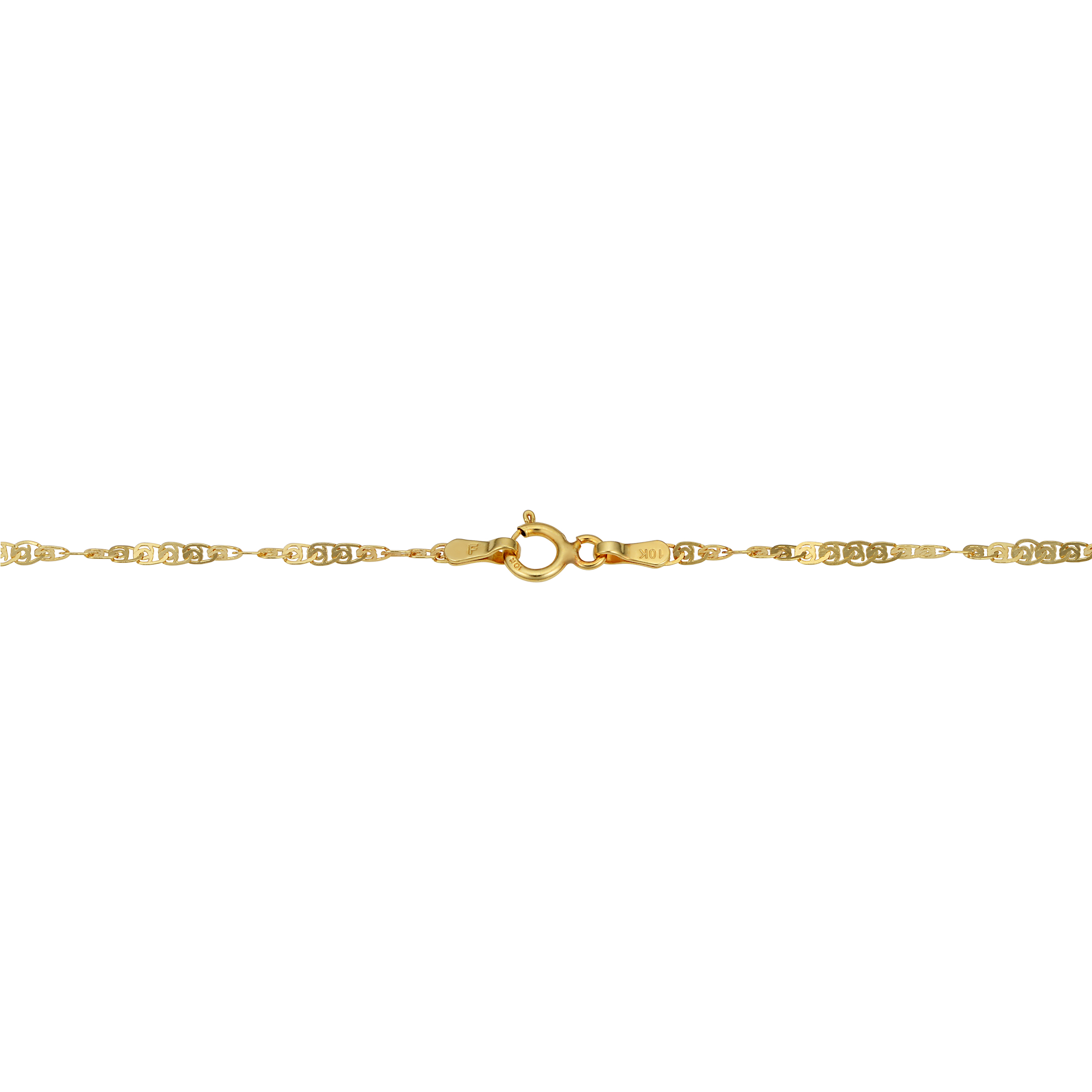 KoolJewelry 10k Yellow Gold Flat Twisted Love Link Anklet (1.85 mm, 10 inch)